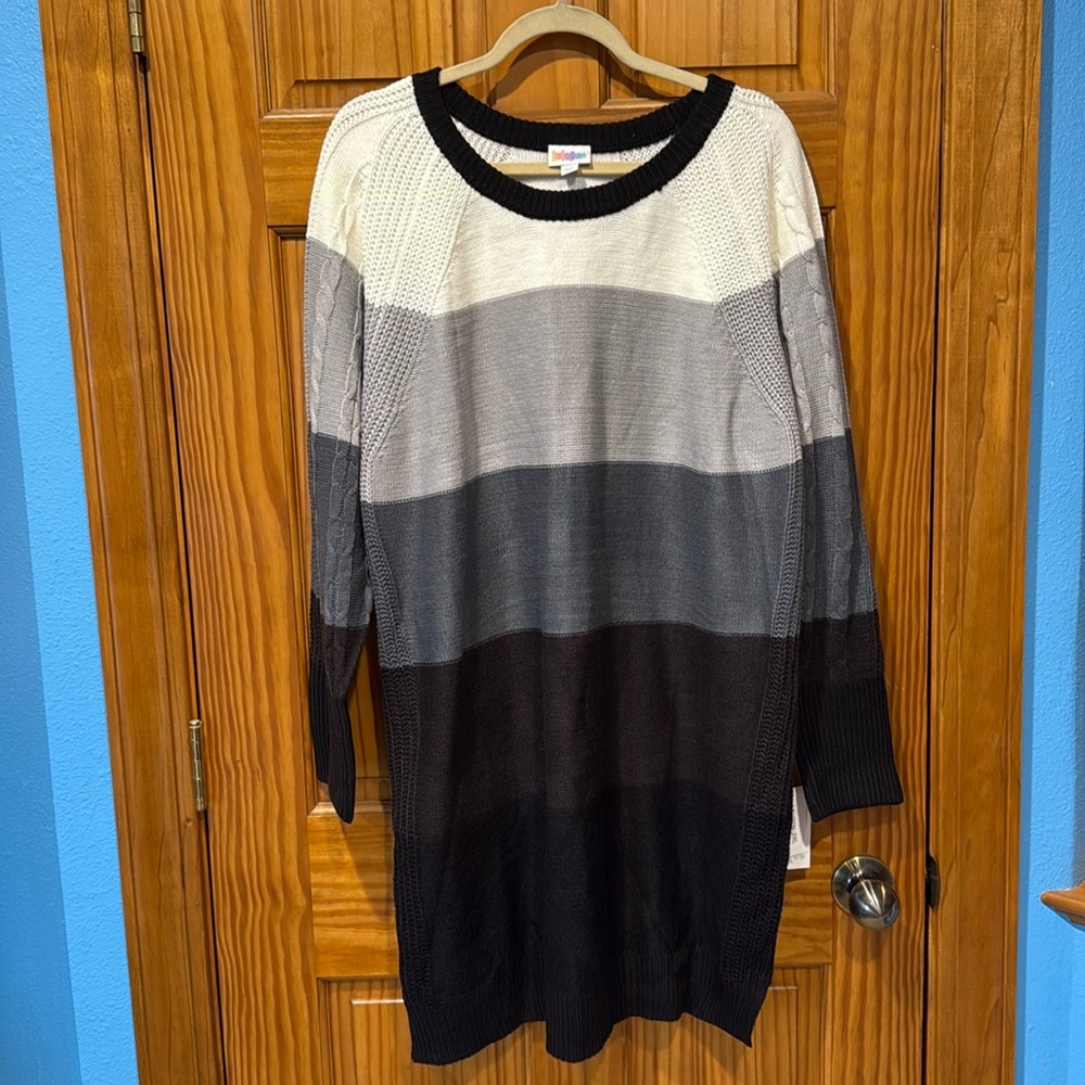Lularoe Lauren Sweater Dress 2XL. Brand new with tags. Great neutral colors!